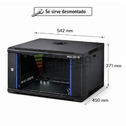 Armario Rack 7U 542x450 mm desmontado | Mural Phasak ECO PHO 2207-D